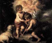 MURILLO, Bartolome Esteban Infant Christ Offering a Drink of Water to St John Spain oil painting artist